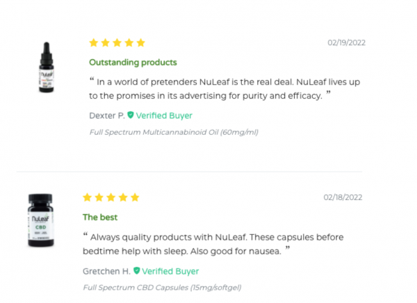 Nuleaf Naturals Positive Review